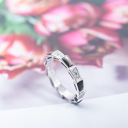 [✨ROSE✨]SERPENTI RING SILVER  DIAMOND BLACK MOP 3MM