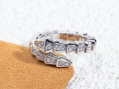 [✨ROSE✨]SERPENTI RING SILVER DIAMOND PAVED 4MM