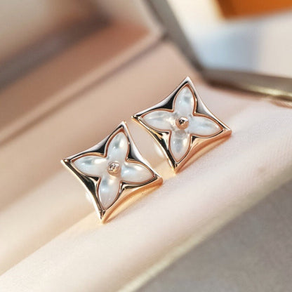 [✨ROSE✨]STAR MOP PINK GOLD EARRINGS