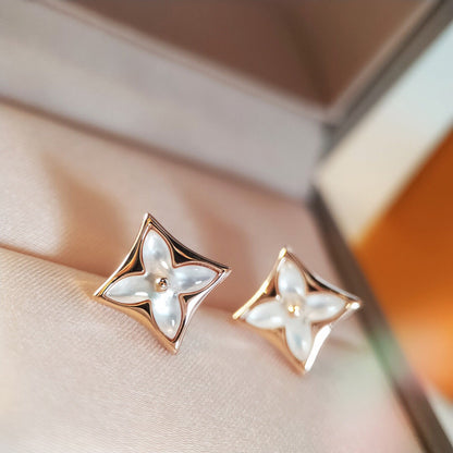[✨ROSE✨]STAR MOP PINK GOLD EARRINGS