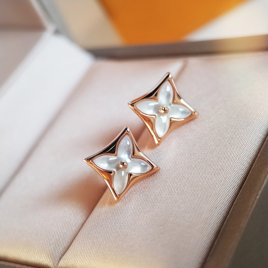 [✨ROSE✨]STAR MOP PINK GOLD EARRINGS
