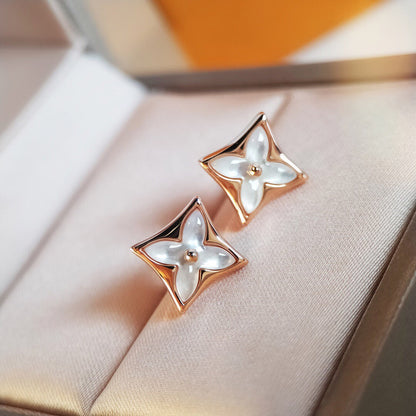 [✨ROSE✨]STAR MOP PINK GOLD EARRINGS
