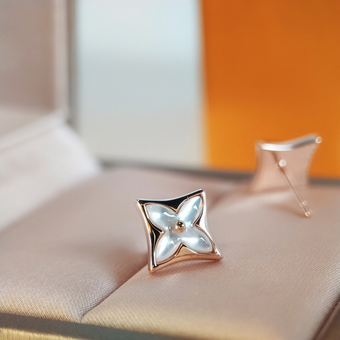 [✨ROSE✨]STAR MOP PINK GOLD EARRINGS