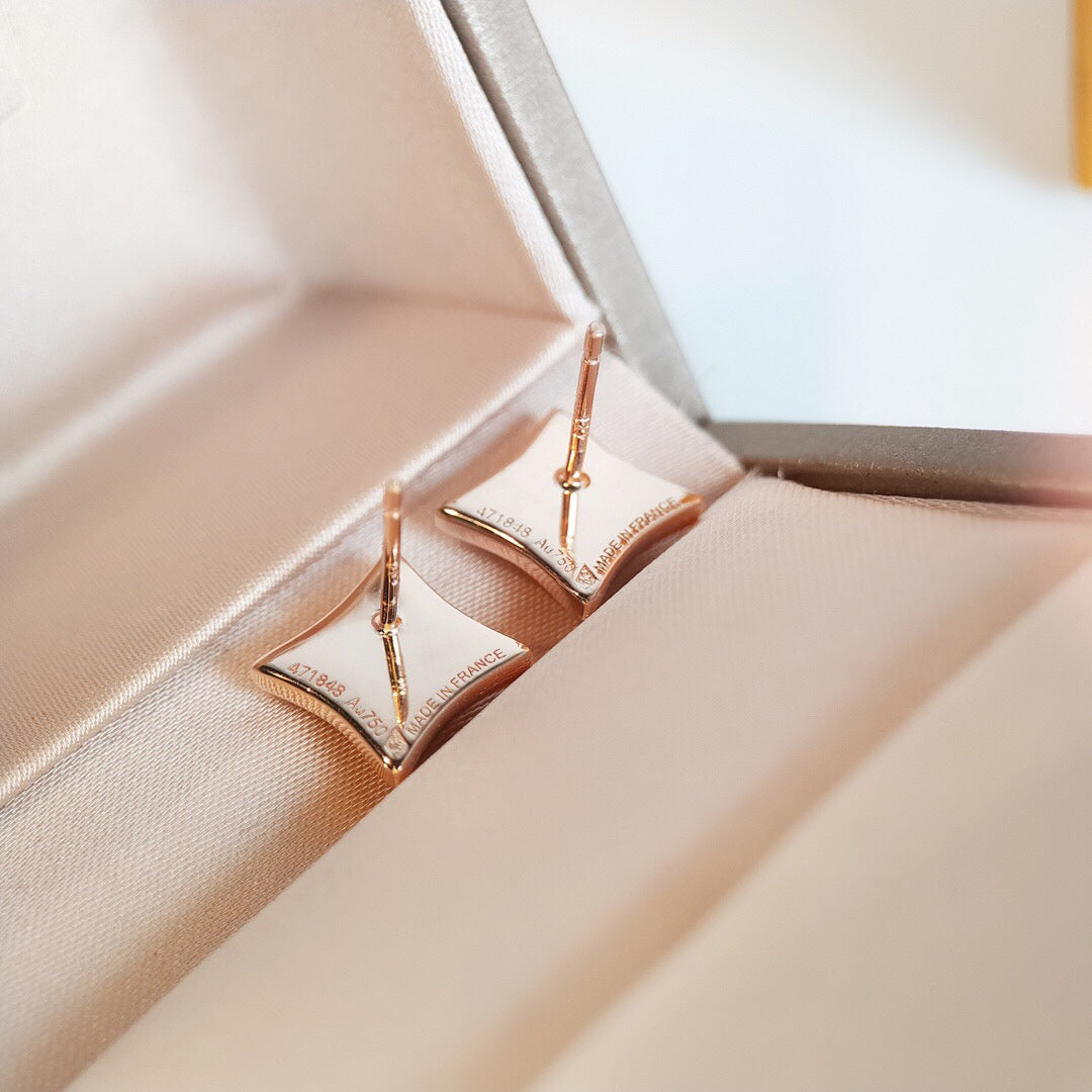 [✨ROSE✨]STAR MOP PINK GOLD EARRINGS