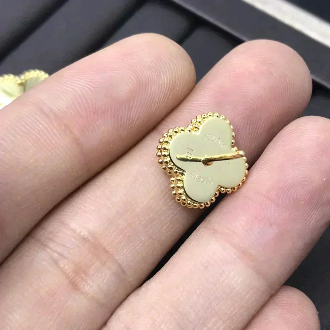 [✨ROSE✨]CLOVER MINI 9.5MM LASER EARRINGS