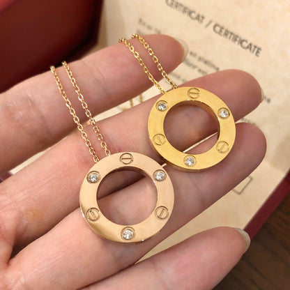 [✨ROSE✨]LOVE NECKLACE 16MM 3 DIAMONDS
