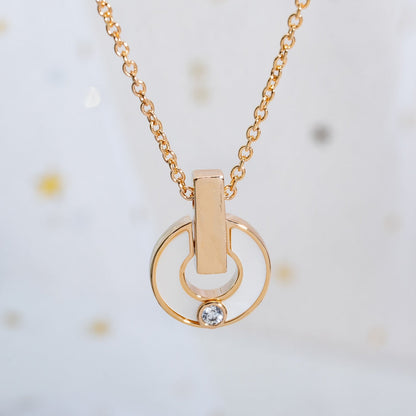 [✨ROSE✨]GARI NECKLACE PINK GOLD MOP
