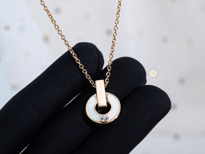 [✨ROSE✨]GARI NECKLACE PINK GOLD MOP