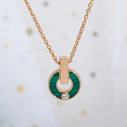 [✨ROSE✨]GARI NECKLACE PINK GOLD MALACHITE