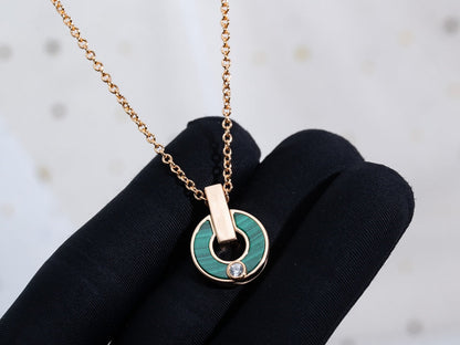 [✨ROSE✨]GARI NECKLACE PINK GOLD MALACHITE