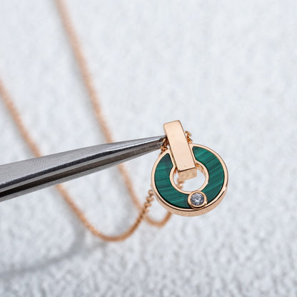 [✨ROSE✨]GARI NECKLACE PINK GOLD MALACHITE