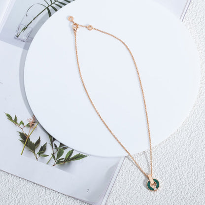[✨ROSE✨]GARI NECKLACE PINK GOLD MALACHITE