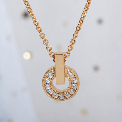 [✨ROSE✨]GARI NECKLACE PINK GOLD DIAMOND