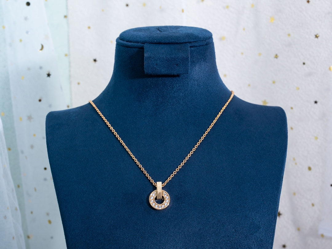 [✨ROSE✨]GARI NECKLACE PINK GOLD DIAMOND