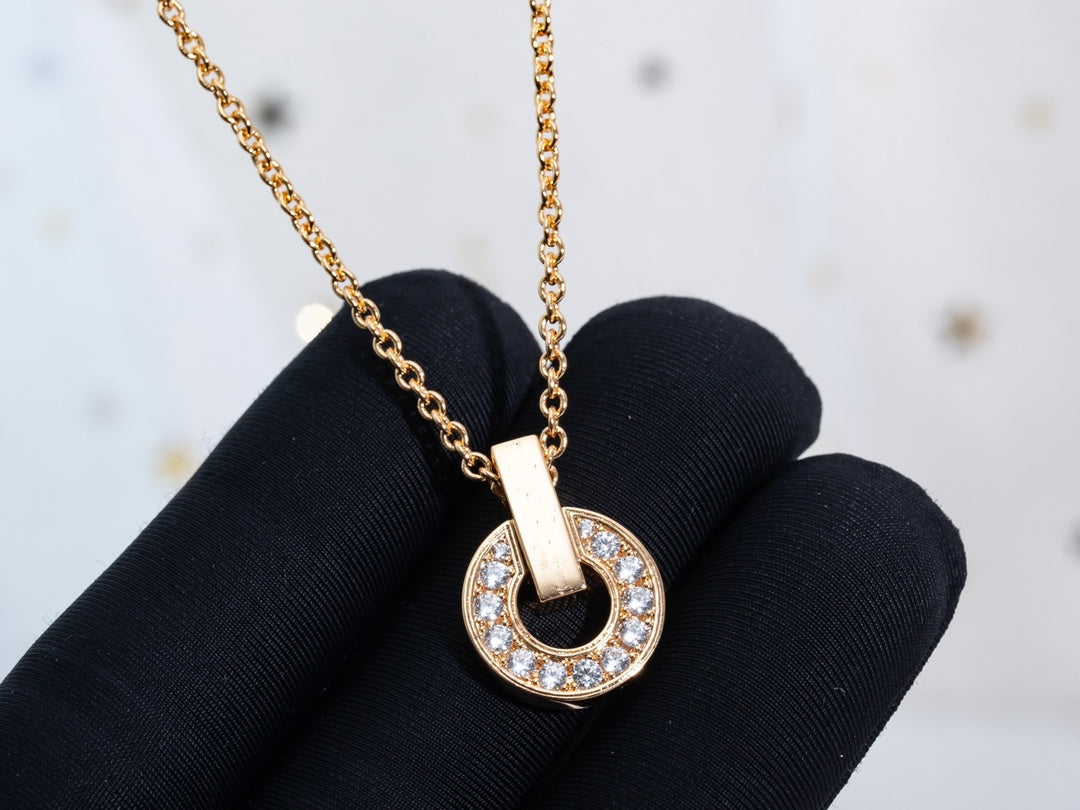 [✨ROSE✨]GARI NECKLACE PINK GOLD DIAMOND