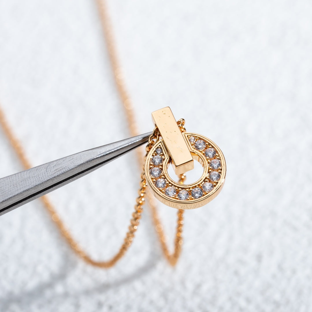 [✨ROSE✨]GARI NECKLACE PINK GOLD DIAMOND