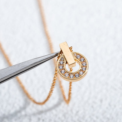 [✨ROSE✨]GARI NECKLACE PINK GOLD DIAMOND