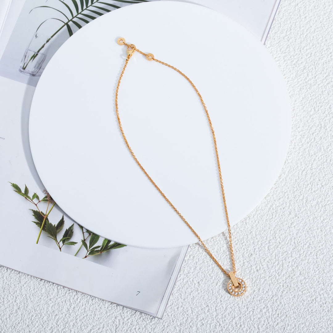 [✨ROSE✨]GARI NECKLACE PINK GOLD DIAMOND