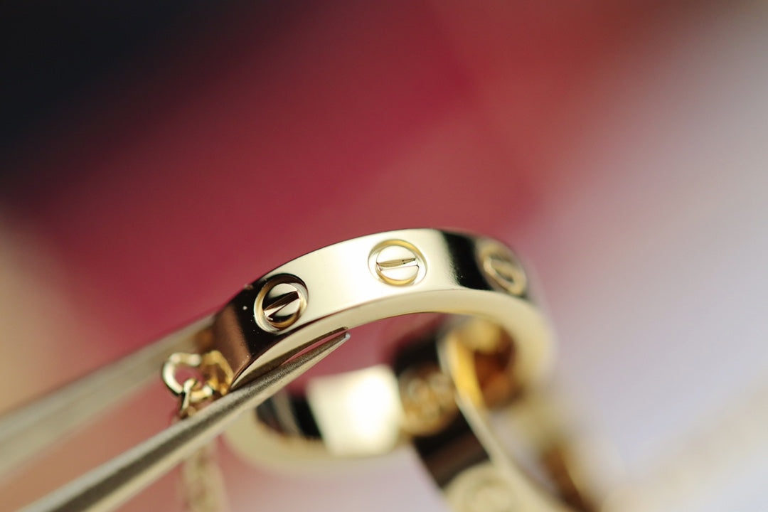 [✨ROSE✨]LOVE NECKLACE DOUBLE RING GOLD