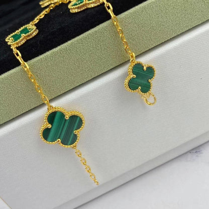 [✨ROSE✨]MAGIC CLOVER MALACHITE GOLD BRACELET 5 MOTIFS