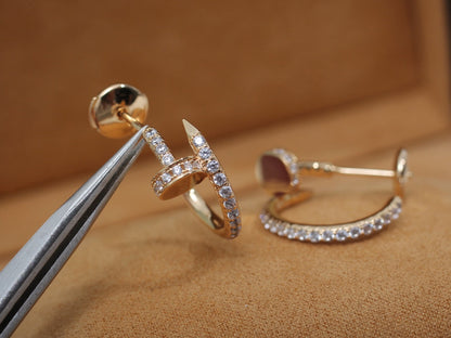 [✨ROSE✨]JUSTE EARRINGS 12.75MM PINK GOLD DIAMOND