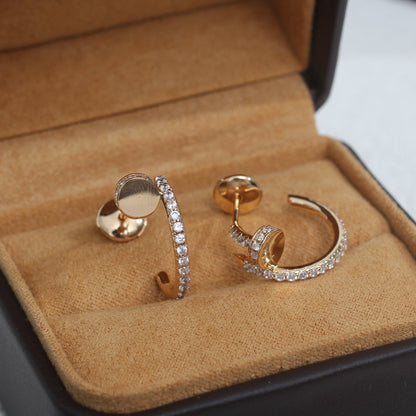 [✨ROSE✨]JUSTE EARRINGS 12.75MM PINK GOLD DIAMOND