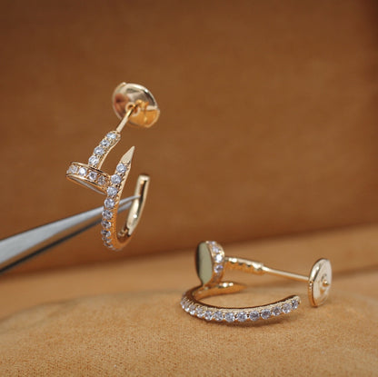 [✨ROSE✨]JUSTE EARRINGS 12.75MM PINK GOLD DIAMOND