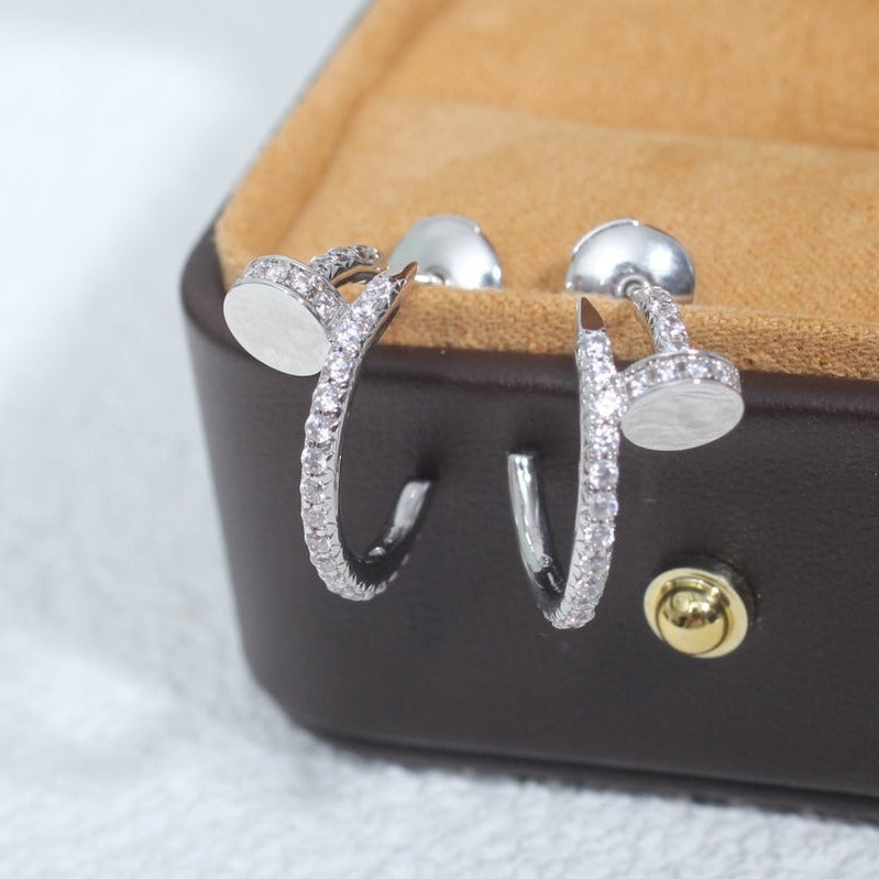 [✨ROSE✨]JUSTE EARRINGS 12.75MM SILVER DIAMOND