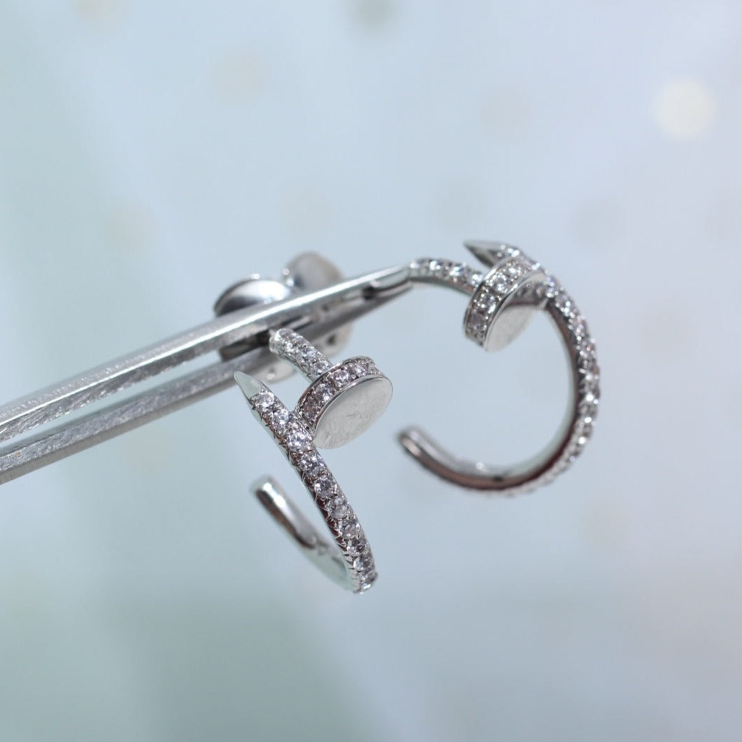 [✨ROSE✨]JUSTE EARRINGS 12.75MM SILVER DIAMOND
