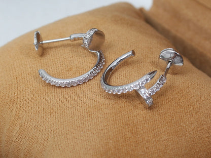 [✨ROSE✨]JUSTE EARRINGS 12.75MM SILVER DIAMOND