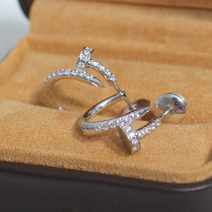 [✨ROSE✨]JUSTE EARRINGS 12.75MM SILVER DIAMOND