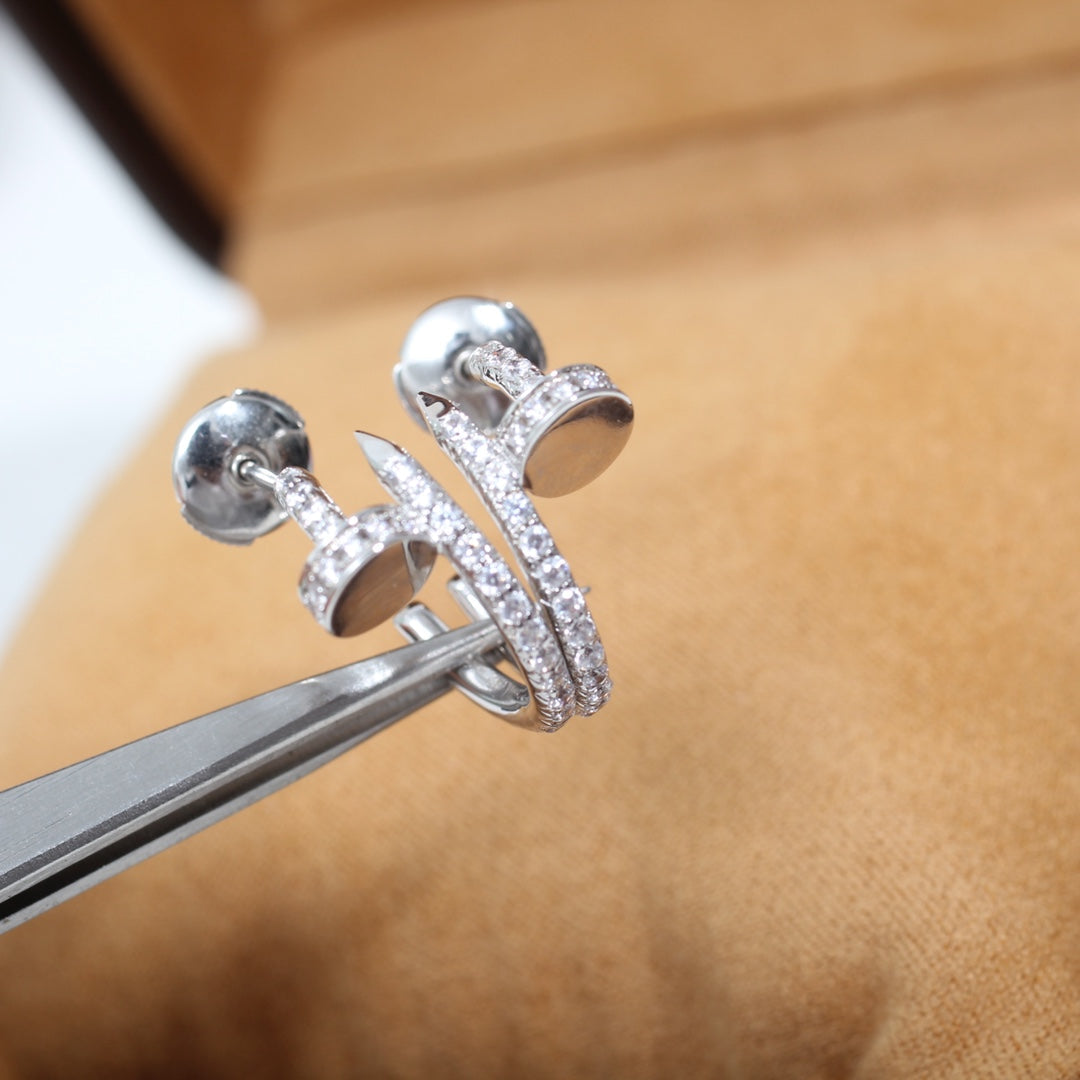 [✨ROSE✨]JUSTE EARRINGS 12.75MM SILVER DIAMOND