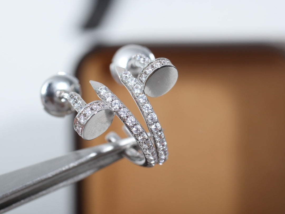 [✨ROSE✨]JUSTE EARRINGS 12.75MM SILVER DIAMOND