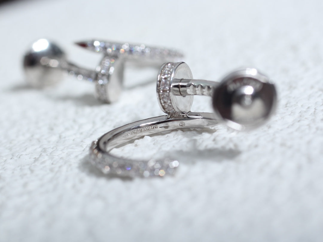 [✨ROSE✨]JUSTE EARRINGS 12.75MM SILVER DIAMOND