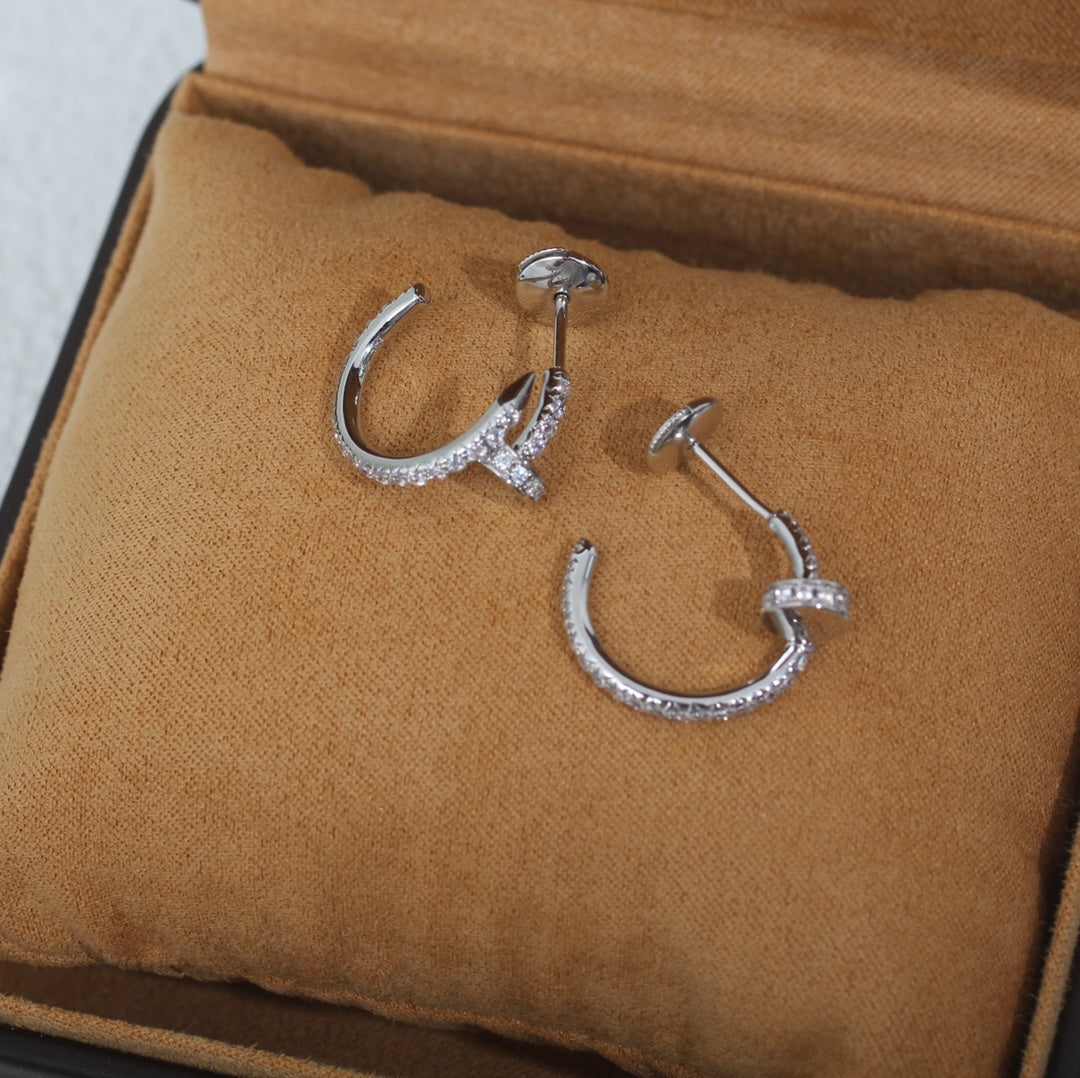 [✨ROSE✨]JUSTE EARRINGS 12.75MM SILVER DIAMOND