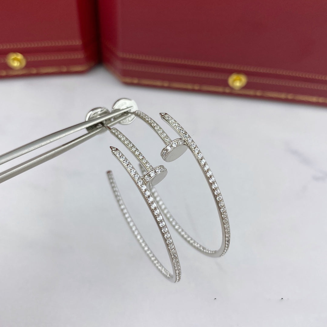 [✨ROSE✨]JUSTE EARRINGS FULL DIAMONDS 1.8MM