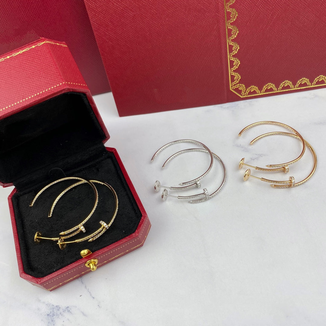 [✨ROSE✨]JUSTE EARRINGS FULL DIAMONDS 1.8MM