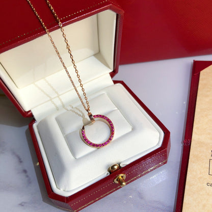 [✨ROSE✨]JUSTE NECKLACE GOLD RED DIAMONDS