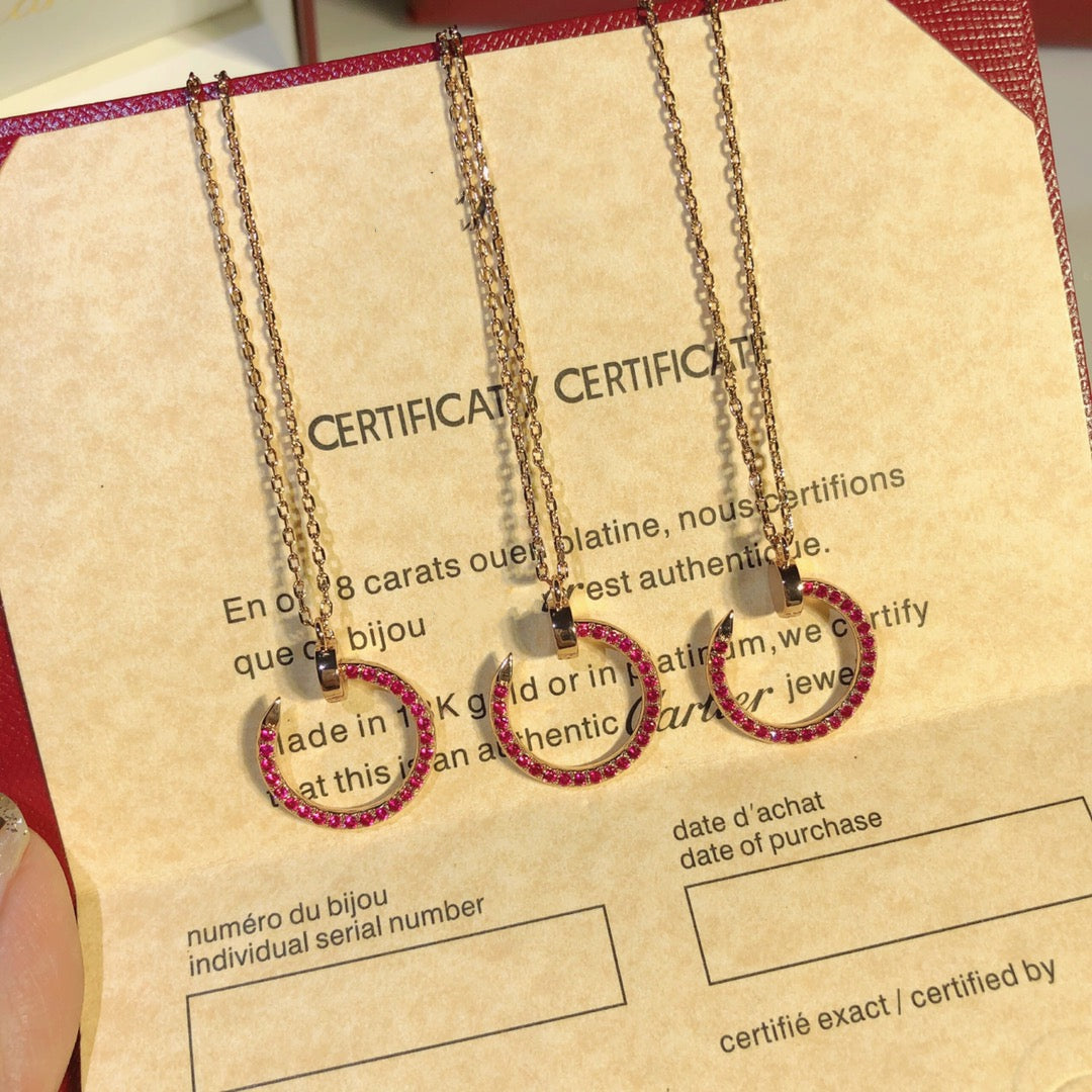 [✨ROSE✨]JUSTE NECKLACE GOLD RED DIAMONDS
