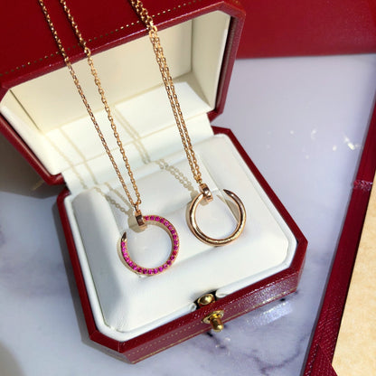 [✨ROSE✨]JUSTE NECKLACE GOLD RED DIAMONDS