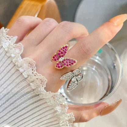 [✨ROSE✨]TWIN BUTTERFLY DIAMOND RING