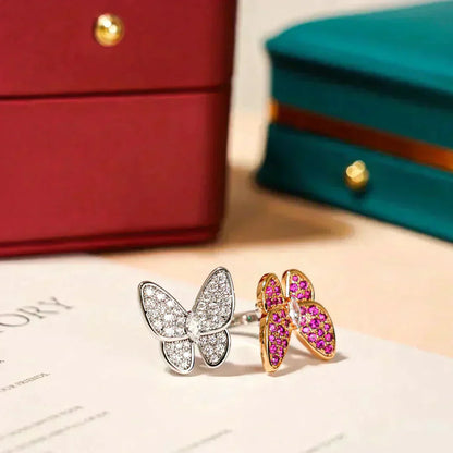 [✨ROSE✨]TWIN BUTTERFLY DIAMOND RING