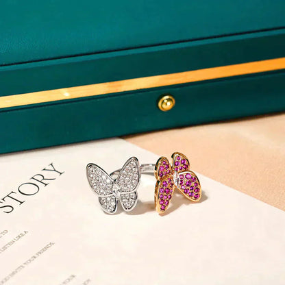 [✨ROSE✨]TWIN BUTTERFLY DIAMOND RING
