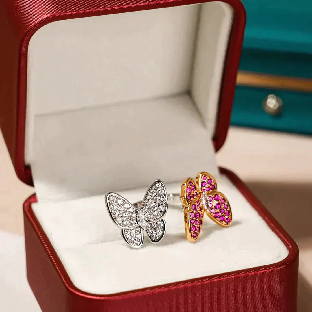 [✨ROSE✨]TWIN BUTTERFLY DIAMOND RING