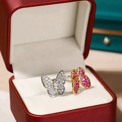 [✨ROSE✨]TWIN BUTTERFLY DIAMOND RING