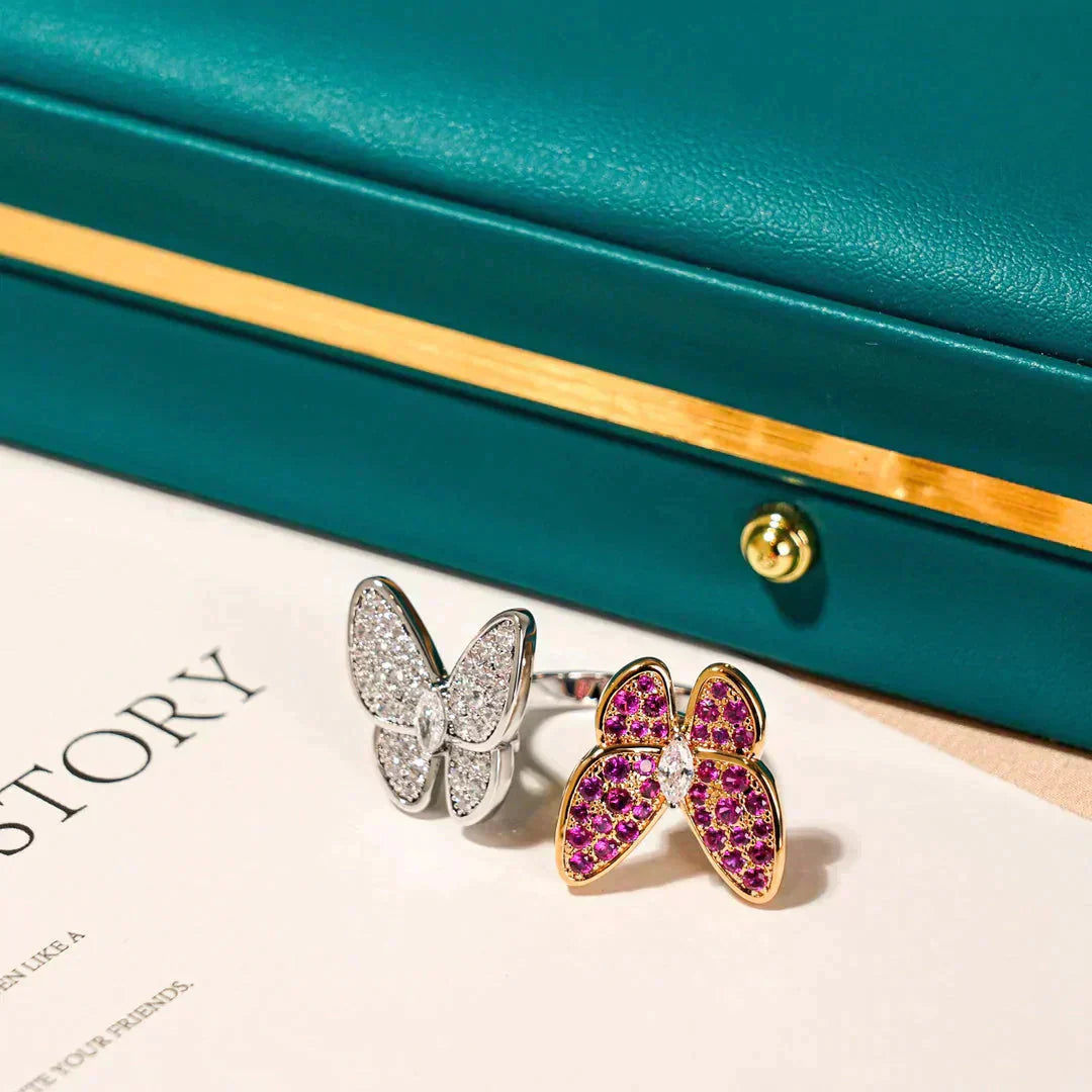 [✨ROSE✨]TWIN BUTTERFLY DIAMOND RING