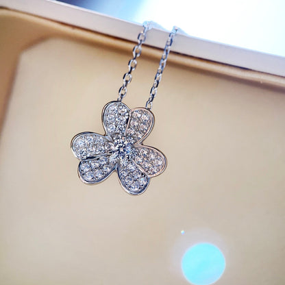 [✨ROSE✨]CLOVER DIAMOND NECKLACE SILVER