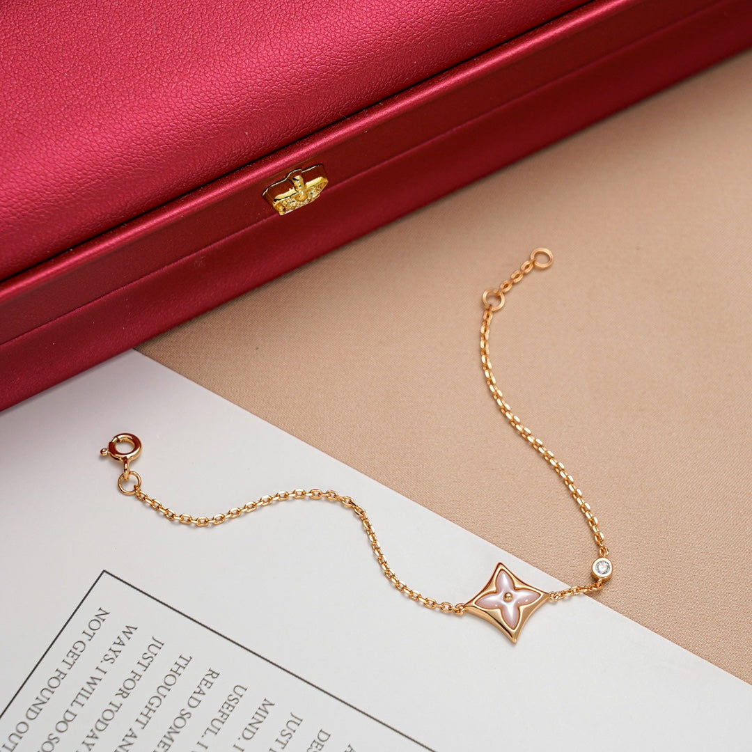 [✨ROSE✨]STAR 1 DIAMOND PINK GOLD BRACELET