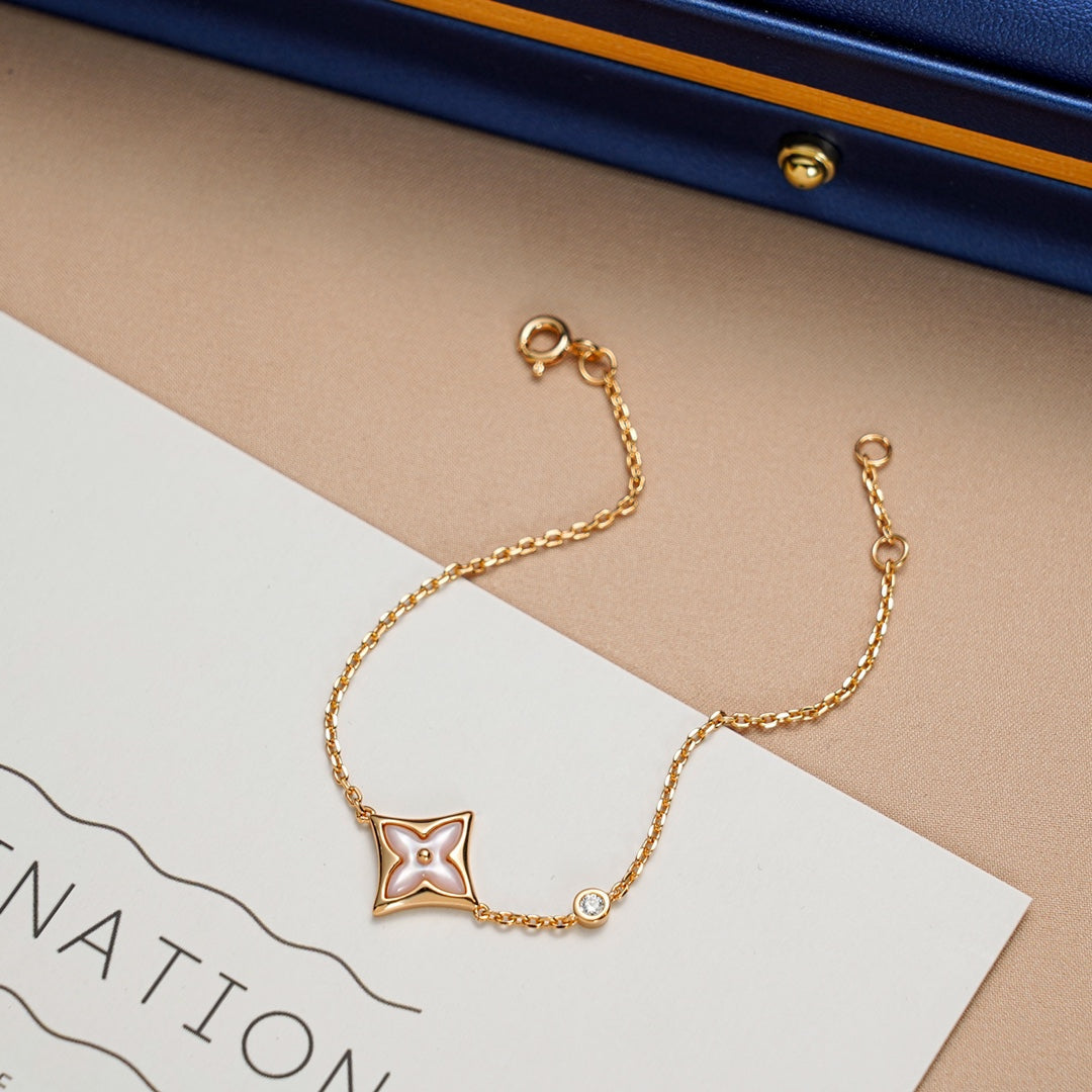 [✨ROSE✨]STAR 1 DIAMOND PINK GOLD BRACELET
