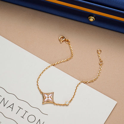 [✨ROSE✨]STAR 1 DIAMOND PINK GOLD BRACELET